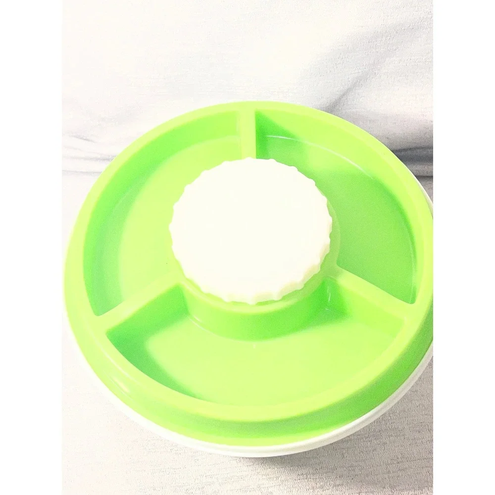 EZ-Freeze StayFit Salad To Go Container Set Lime Green White Multi Compartment